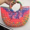 sensory bag fidget toys silicone rubber handbag tote purses heart shaped bubbles ball popping finger fun game puzzle stress relief1250547