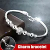 3 Styl 925 Sterling Sier Lucky Koraliki Urok Mankiet BraceletsBangle Dla Kobiet Elegancka Regulowana Biżuteria Ślubna Sl096