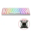 61 teclas Tipo-C RGB LED Duplo Skin Leite Tiro Retroiluminado Teclado Mecânico Fredo Mini Gaming Teclado Gateron Switchs para PC