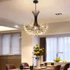 현대 창조적 인 민들레 꽃 샹들리에 LED 거실 레스토랑 의류 매장 홈 장식 꽃다발 램프 19 머리 샹들리에