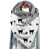 Шарфы универсальные осень зима теплые кошки печатает двухслойные пряжки мягкие удобные шарф шали кашемировые ручной работы 2021