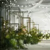 2021 10 pièces vases de sol or fleur Vase colonne support métal route plomb mariage centres de table support événement fête décoration de noël