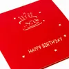 Cartão do bolo de aniversário da música com envelope luminoso vela pop-up bênçãos 3d cartões criativos modernos diodo emissor de cartão