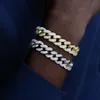 Corrente de elos na moda Iced Out masculino cubano pulseira clássica Hip Hop para mulheres joias presente mão pulseiras masculino Inte22LinkLink