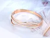 Oryginalny design Mosaic Rhinestone Bransoletka Biżuteria Rose Gold Wedding ze stali nierdzewnej dla kobiet B19090 Bangle2013