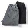 Jeans maschile 7xl 6xl 5xl plus size harem estate cucitura sciolta pantaloni in denim grigio nero pantaloni
