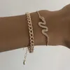 Punk Indian Chunky Chain Snake Braclet Bangle набор для женщин Золотой Цвет Змеистый Кристалл Многослойные Очаровательные Браслеты Boho Ювелирные Изделия Q0719