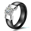 desigenr jewelry couple rings ceramic zircon rings glaze band rings for couples hot fashion