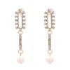 Boucles d'oreilles pendantes en perles de cristal colorées pour femmes, accessoires de bijoux en métal de haute qualité, vente en gros