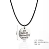 20 unids/lote letra de la suerte de plata antigua ella creía encantos colgante gargantilla collar de cuero negro DIY