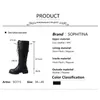 Sophitina High Boots Women Fashion Platform Premium Läder Buckle Zipper Skor Rund Toe Mid Heel Casual Kvinnor Skor SO715 210513