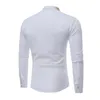 Goud Borduren Witte Jurk Shirt Mannen Merk Mandarijn Kraag Slim Fit Chemise Homme Casual Lange Mouw Mannelijke Sociale Shirt 210522