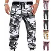 Mens joggare camouflage sweatpants casual sport camo byxor full längd fitness randig jogging byxor lastbyxor 211201