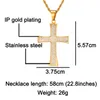 Hängsmycke Halsband Bling Full Micro Pave Rhinestone Cross Crucifix Pendants Rostfritt stål för män Hip Hop Smycken