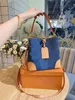 Borsa a secchiello femminile Tote Cowboy Alar Borsa blu Qualità Colore abbinato Spalla singola Ragazze Borse da donna Borse a tracolla Borse da donna