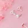 Romantic Valentine's Gift 925 Sterling Silver Shining Zircon Cute Key Lock Asymmetry Stud Earring for Women Fine Jewelry 210707