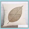 Cushion/Decorative Pillow Home Textiles & Garden Autumn Leaf Design Towel 45*45 Cm Pillowcase Chair Seat Throws Ers Car Decorative Drop Deli