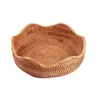 Hadewoven Rond Rotin Panier De Fruits En Osier Plateau De Nourriture Tissage Titulaire De Stockage Bol Pour Cosmétique Traditionnel Artisanat 210609