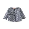 Floral cotton coat winter plus velvet thick children's retro girls jackets toddler girl clothes 211011