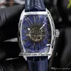Grand Central Cintrée Curvex Vanguard A21J Automatic Mens Watch Skeleton Limited Edition Steel Case Blue Dial Silver Number Markers Leather Strap Puretime F09C3