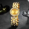 Reloj de mujer CRRJU Crystal Diamond Relojes de pulsera de cuarzo Ladies Luxury Gold Relojes de acero inoxidable Bling bling WatchRelojes Mujer 210517