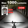 Lights de vélo BOLER 1000 LUMEN LUMIÈRE SET USB HAUT / BOUR POUR BEAUT MTB LAMPE DE BICYLIGNE