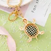 Direktförsäljning Sea Turtle Longevity Turtle Smycken Hängsmycke Crystal Rhinestone Keychain Auto Accessoarer Pendant Strap