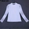 Kadın Blusas Dantel Uzun Kollu Bluzlar Gömlek Kadınlar Pamuk Beyaz OL Ofis Üstleri Örgün Nedensel Blusa Chemise Femme Artı Boyutu 210519