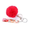 Smoking Colorful Villous Ball Decorate Portable Acrylic Dry Herb Tobacco Preroll Rolling Roller Clip Finger Ring Keychains Cigarette Cigar Holder DHL