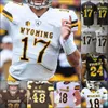 American College Football Wear Custom Wyoming Football Jersey NCAA College Garrett Crall Austin Conway Raghib Ismail Jr. Titus Swen Sean Chambers Josh Allen Xazavi