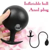 Massaggio Butt Plug gonfiabile Palline anali Sextoy Costruito in perline di metallo Buttplug Dilatatore anale vaginale Pompa Giocattoli del sesso per adulti Gay Men1210187