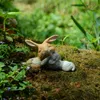 Coleção diária coelho coelho resina miniaturas fadas jardim ornamento artesanato bonsai casa decoração dia de páscoa presente 210727