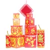 4pcs Çin Yeni Yılı Dekorasyon Partisi Hediye Kutusu Pencere Dükkanı Sahne Düzen Kağıdı Festival Dekoru