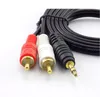 2021 3.5 mm Mannelijke Jack To Av 2 RCA Mannelijke Stereo Muziek Audiokabel Cord AUX voor MP3-telefoon TV Geluidsprekers