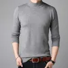 Liseaven Homens Cashmere Sweathers Manga Completa Puxar Homme Sólido Cor Pullover Sweater Masculino Tops 210818