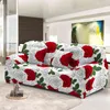 Rose Flowers Stof-Proof Sofa Cover Stretch Corner Couch Covers 1/2/3/4 Seater Wasbare slipcovers voor Woonkamer Decor 211207