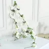 NEW2.2M Artificial Cherry Blossom Flowers Wedding Garland Ivy Decoration Fake Silk Flowers Vine for Party Arch Home Decor String Ewe5160