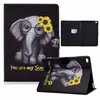 Etuis en cuir Filp Stand pour ipad air1 10.2 10.5 pro 11 air4 mini 2345 Samsung T220 T290 T590 T510 T580 P610 T500 T720 Peinture papillon Éléphant panda chat chien tour couverture