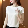 Office Lady Tops Summer Short Sleeve Blouses Satin Blouse Women Shirts Fashion Simple Solid Plus Size Loose Shirt Blusas 13377 210508
