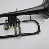 BB Tune Flugelhorn Black Nickel Gold plaqué Instrument de musique de haute qualité Professionnel avec accessoires de porte-parole 3442533