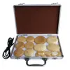 Nieuw type 18-delige set stenen body massager geel Jade Salon SPA met verwarmingsdoos Stone Massage279s