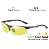 Алюминиевые фотохромные поляризованные солнцезащитные очки Мужчины вождения очки день ночного видения водителя очки Oculos de sol masculino