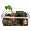 Hongyi 1 peça Plástico Transparente Inseto Réptil Reprodução Caixa de Alimentação de Grande Capacidade Aquário Habitat Tub Turti Tank Platform