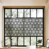 Adesivi per finestre Pellicola decorativa colorata Adesivo in vetro statico Decalcomanie per il controllo del calore per la porta di casa Mandala in bianco e nero