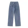 Wide Leg Jeans Women Love Printing Vintage Harajuku Loose Casual Denim Pants Spring Street High Waist Woman Trousers 211129