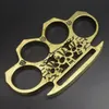 Ghost Head Brass Knuckle Duster Four Fingers Hand Buckle Outdoor Fitness Boxing Training Combat Protective Gear Window Breaking EDC Tool