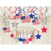 4 juli Party Decorations United States Independence Day Hängande Swirl American Flag Decor National Days Supplies