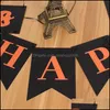 Festive Home Gardenhappy Halloween Banner Flags Decorations Pumpkin Banners Garland Door Garden Po Props Hanging Party Supplies HWB9807 DR