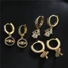 Dangle Chandelier Unique Design Gold Color Bicycle Drop Earring Fashion Cubic Zircon Wedding Jewelry Femme Bijoux6984117