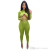 Women Tracksuits Solid Color Sexy Cross Cut Crop Top Two Piece Suit Pink Outfits Designer Clothes 2022 Hollow Out Long Sleeve Streetwear